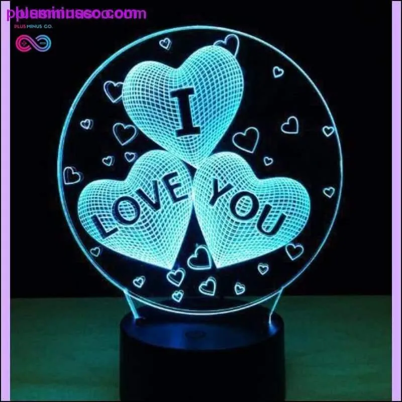 Valentines Day Gift 3D LED Table Lamps with 7 Colors Night