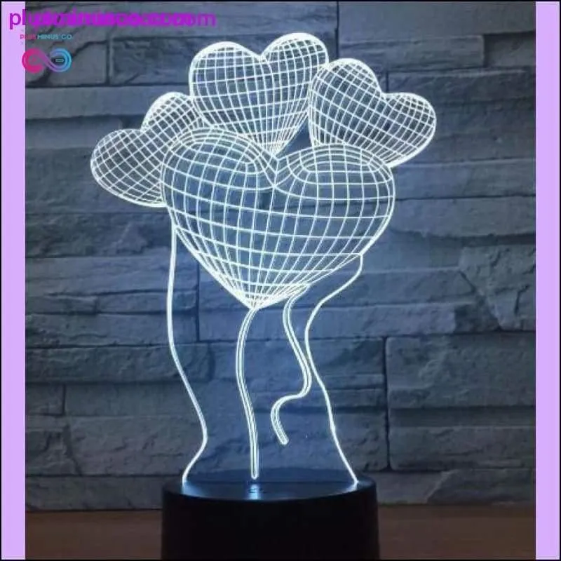 Valentines Day Gift 3D LED Table Lamps with 7 Colors Night
