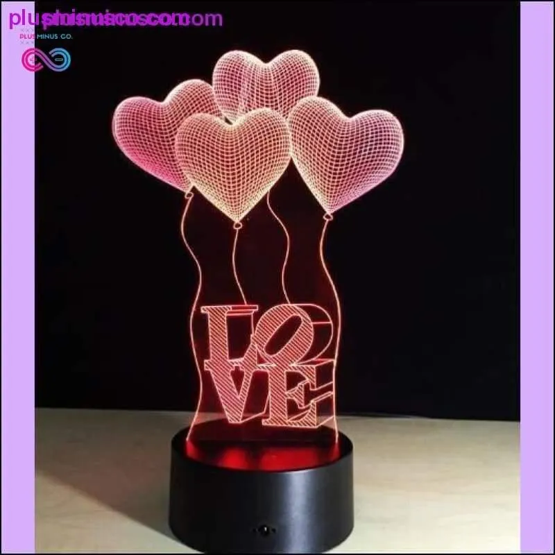Valentines Day Gift 3D LED Table Lamps with 7 Colors Night