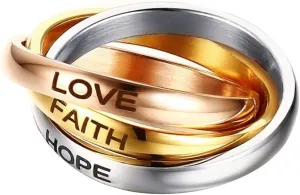 Women's Stainless Steel Gold Silver Rose Triple Band Interlocked Rolling Ring
