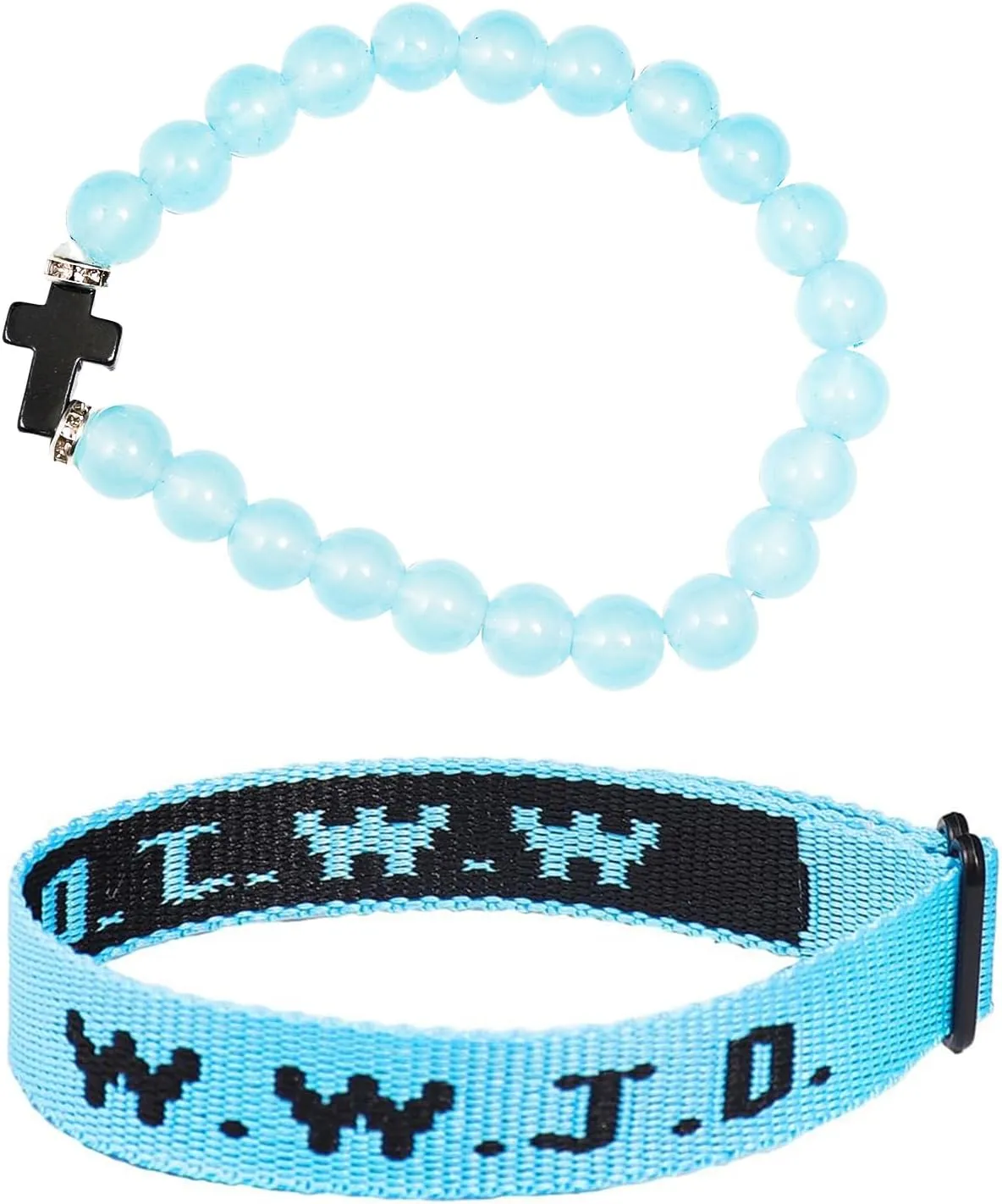 WWJD Braided Rope Beads Cross Christian Bracelet Inspirational Religious What Would Jesus Do Matching Couple Friendship Bangle Hnadmade Pray Protection Jewelry for Women Men
