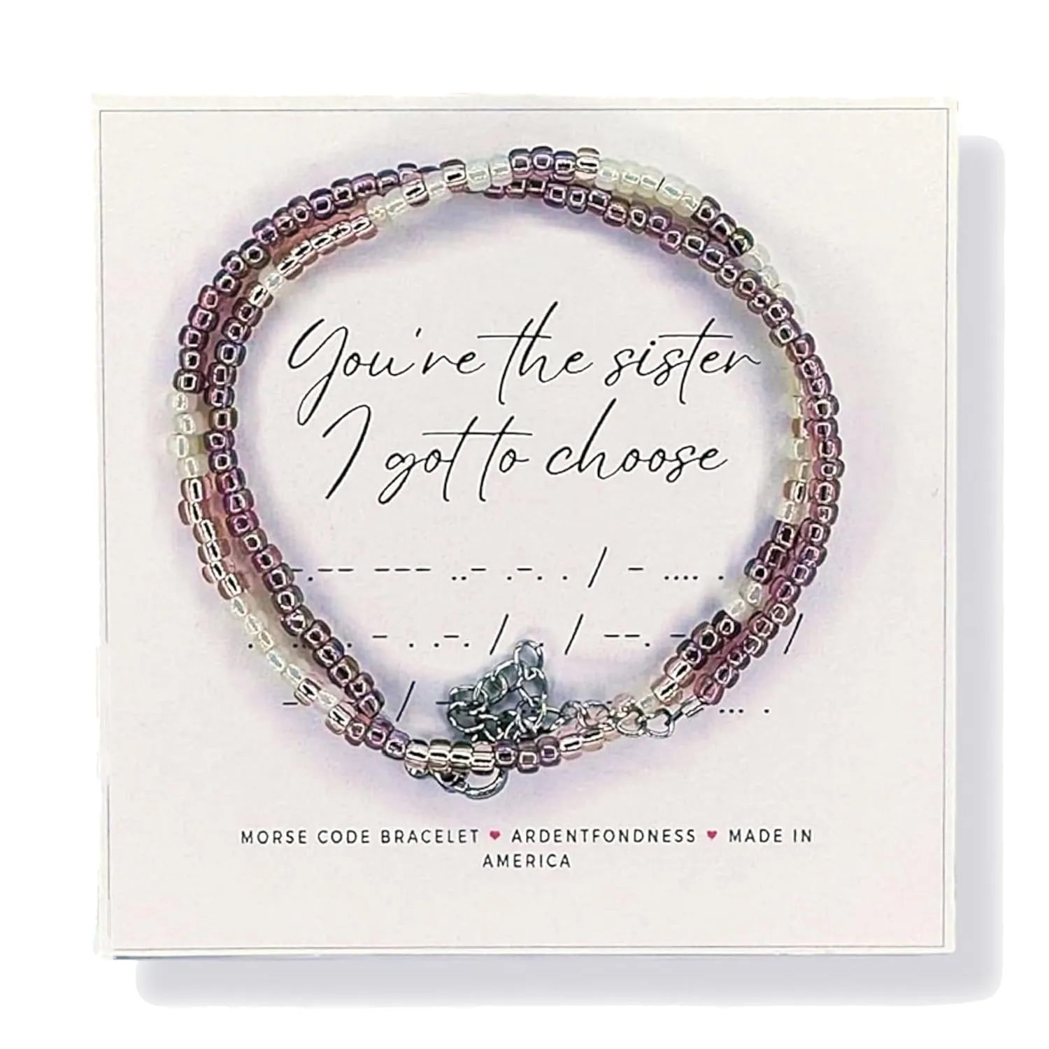 You're The Sister I Got To Choose Morse Code Bracelet for Best Friend, Friendship Jewelry for Women, Adult, Adjustable, Teenage Besties, Long Distance Moving Away Birthday Gift for Her BFF