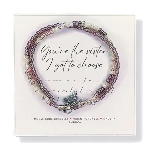 You're The Sister I Got To Choose Morse Code Bracelet for Best Friend, Friendship Jewelry for Women, Adult, Adjustable, Teenage Besties, Long Distance Moving Away Birthday Gift for Her BFF